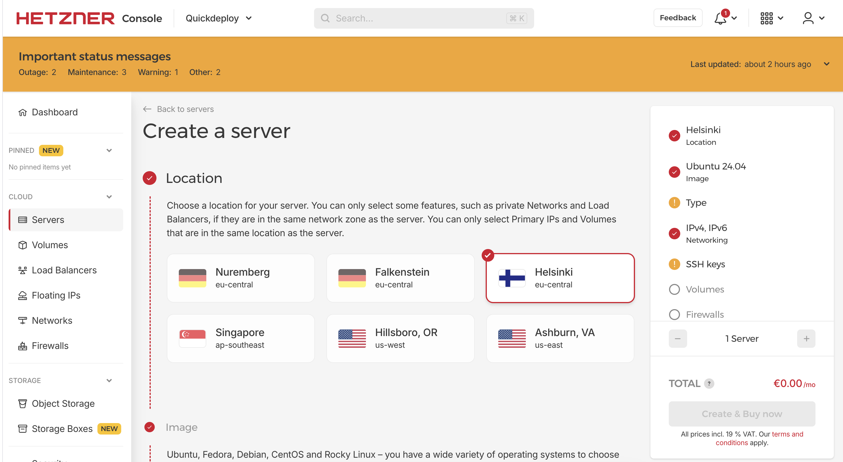 hetzner configuration steps